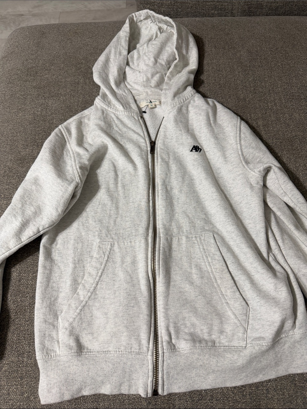 Aeropostale Kids Light Heather Gray Zip Hoodie